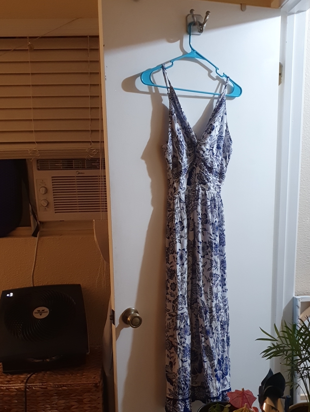 Angie Blue and White Floral Maxi Dress